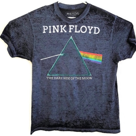 Pink Floyd Other - Pink Floyd Tee T Shirt Burnout Graphic Blue Dark Side of The Moon L